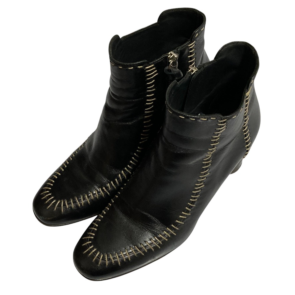 【中古】美品 JW.ANDERSON JWアンダーソン ステッチデザイン ショートブーツ サイズ37 23.5cm相当 ブラック レディース Luxs ブランド古着のリュクス｜Luxs（ブランド古着のリュクス）