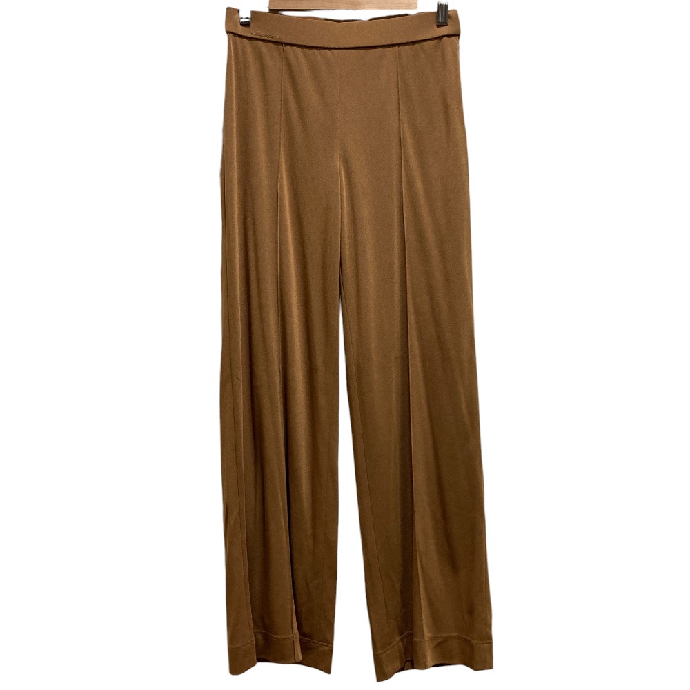 【中古】未使用 LEONARD レオナール カンカンストレッチ ワイドストレートパンツ サイズ38 ブラウン レディース Luxs ブランド古着のリュクス