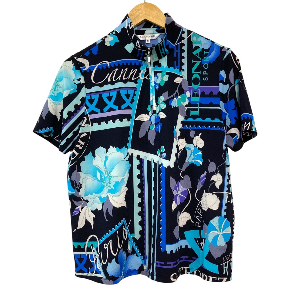 【中古】良品 LEONARD SPORT レオナールスポーツ フラワープリント ハイネックカットソー サイズ42 マルチカラー レディース Luxs ブランド古着のリュクス