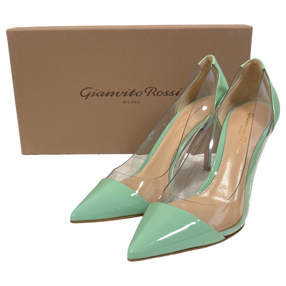 【中古】未使用 Gianvito Rossi ジャンヴィトロッシ PVC パテントレザー パンプス G20938 35 約22cm エメラルドグリーン レディース Luxs ブランド古着のリュクス｜Luxs（ブランド古着のリュクス）