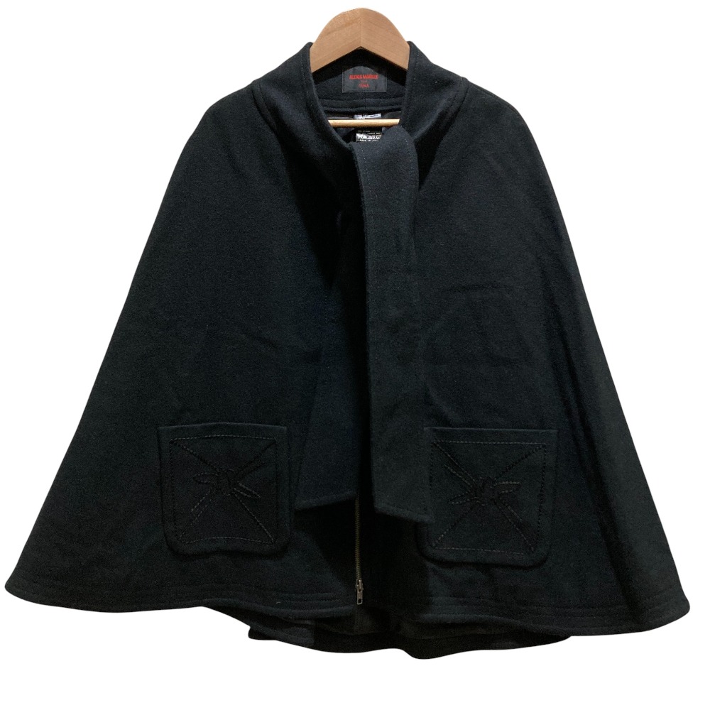 【中古】美品 ALEXIS MABILLE IENA アレクシスンマービユ イエナ 別注 ウール カシミヤブレンド ポンチョコート ブラック レディース Luxs ブランド古着のリュクス
