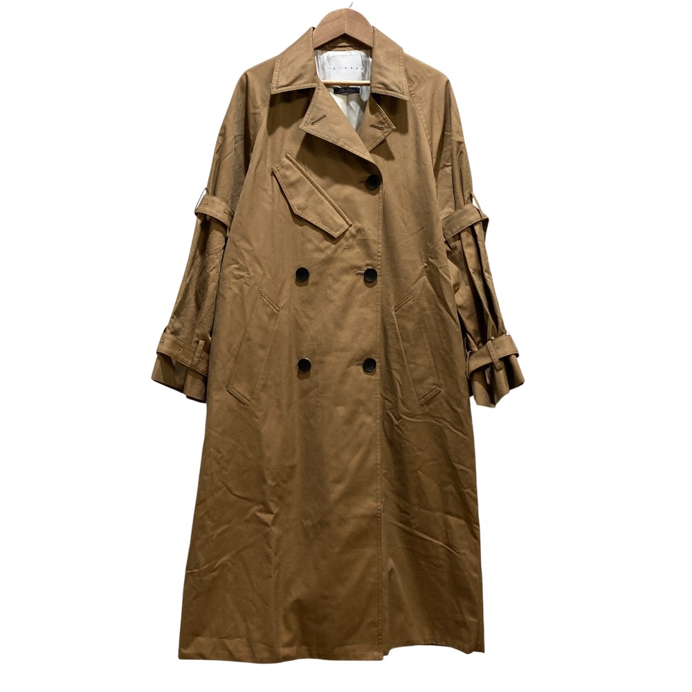 【中古】美品 CINOH チノ FINX COTTON トレンチコート SIZE36 キャメル レディース Luxs ブランド古着のリュクス