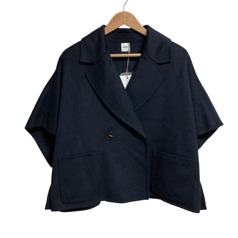 【中古】新品同様 24AW YENN イエン DOUBLE FACE CAPE JACKET ダブルフェイス ケープジャケット フリーサイズ ネイビー レディース Luxs ブランド古着のリュクス