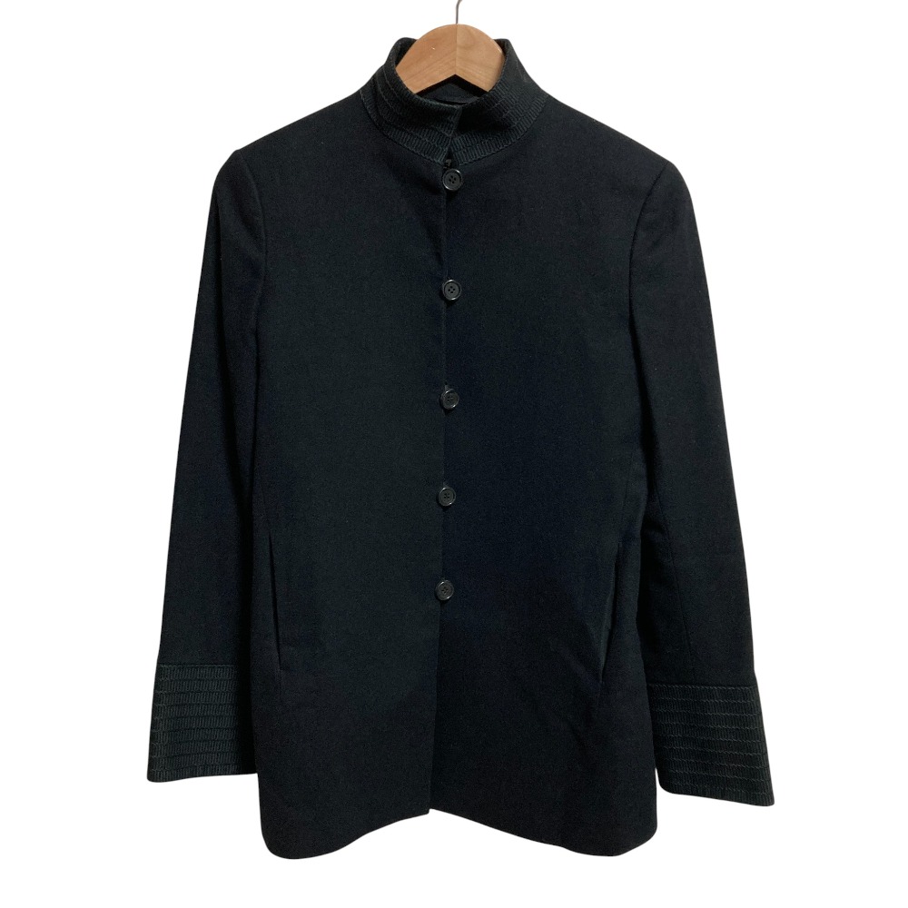 【中古】良品 JIL SANDER ジルサンダー ウール スタンドカラー ジャケット サイズ34 ブラック レディース Luxs ブランド古着のリュクス