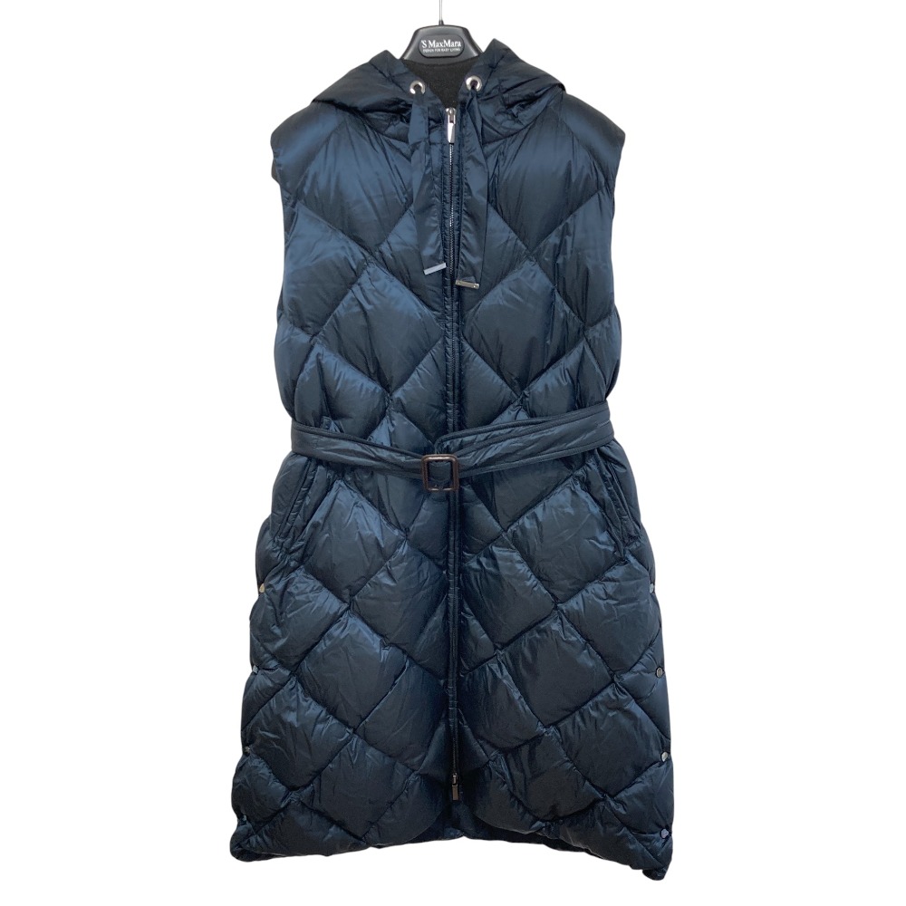【中古】良品 24AW Max Mara The Cube マックスマーラ ザキューブ ロング ダウンベスト ノースリーブコート 2429296256 サイズ40 ネイビー レディース Luxs ブランド古着のリュクス