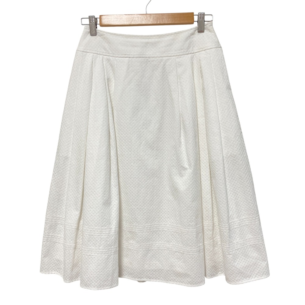 【中古】新品同様 FOXEY フォクシー Bergamote Skirt ギャザースカート 44692 サイズ40 ホワイト レディース Luxs ブランド古着のリュクス