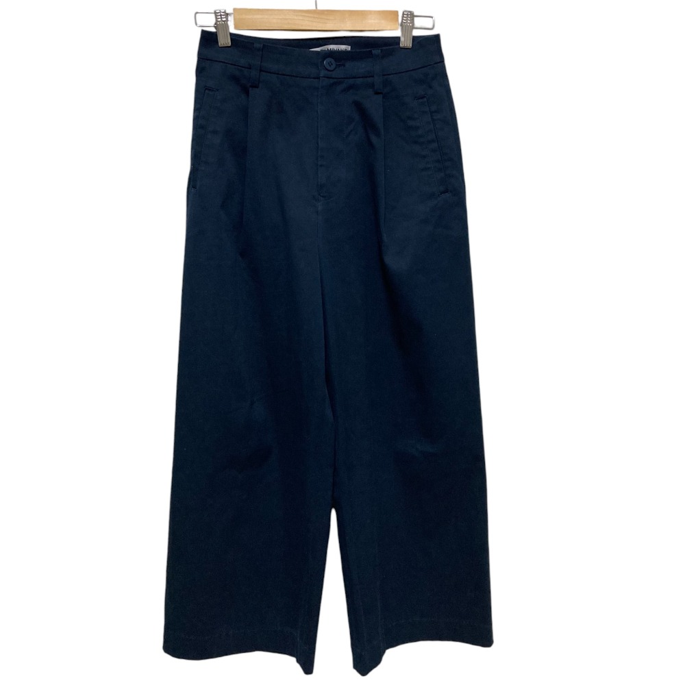 【中古】美品 ISSEY MIYAKE イッセイミヤケ ストレッチ タック ワイドパンツ サイズ1 ネイビー レディース Luxs ブランド古着のリュクス
