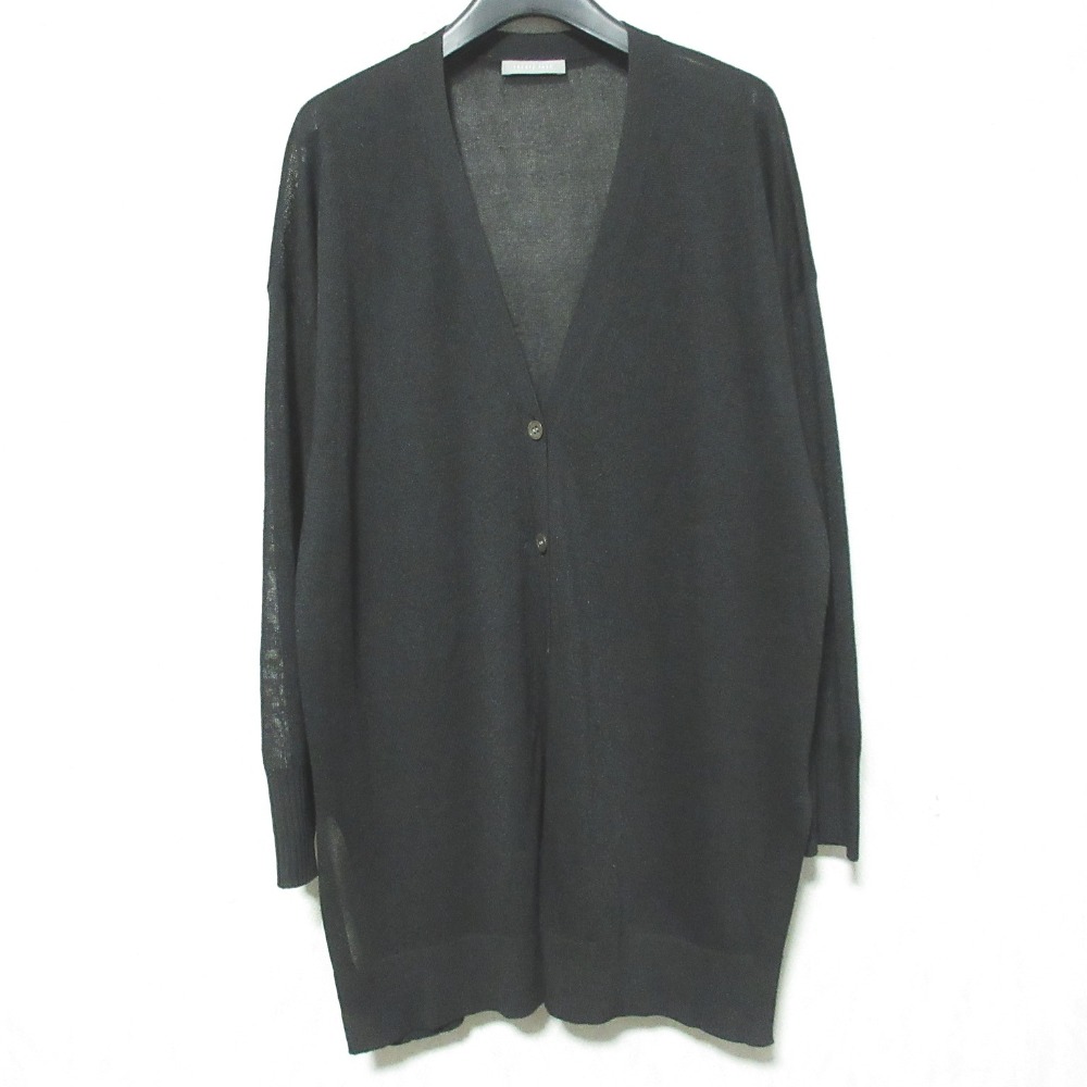 【中古】良品 23SS theory luxe セオリーリュクス SHEER KNIT AUSTIN Vネック カーディガン 03-3203710 38 ブラック レディース Luxs ブランド古着のリュクス