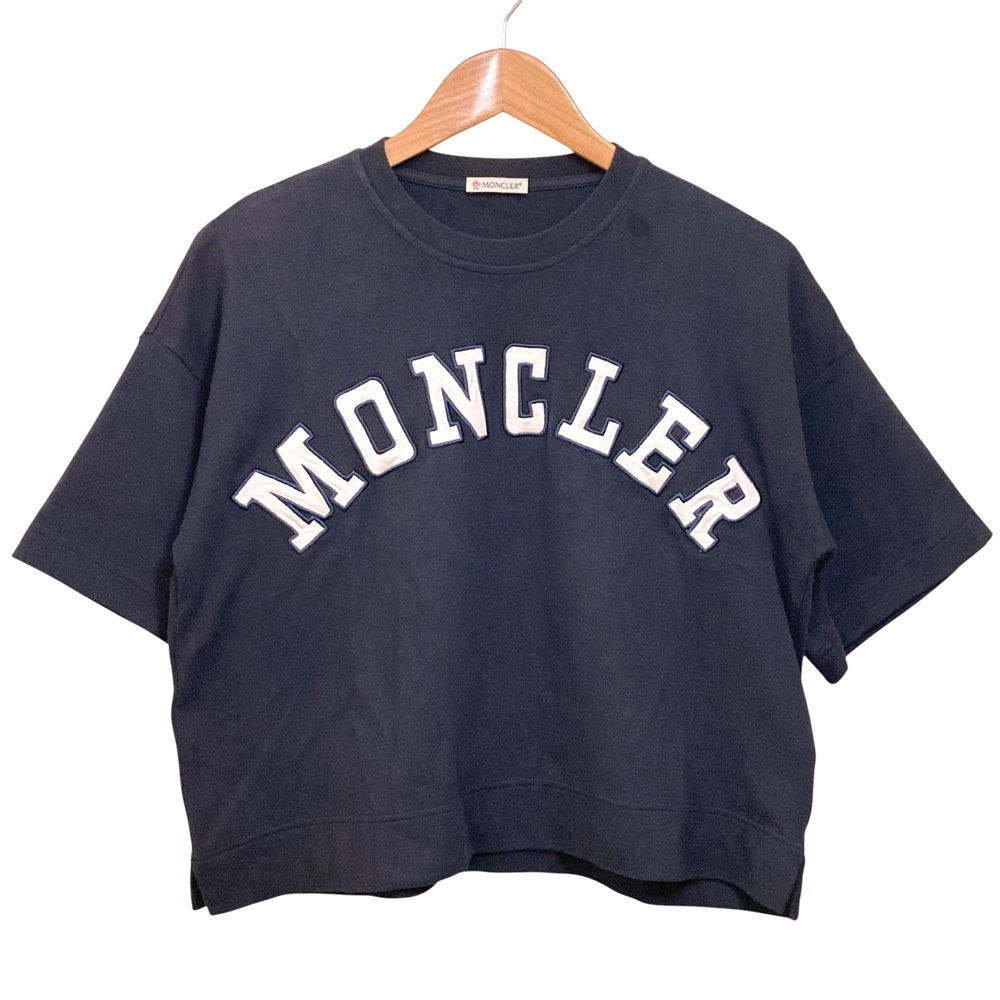 【中古】 24SS MONCLER モンクレール MAGLIA MANICA CORTA ロゴ Tシャツ J10938C00018 サイズXS ネイビー レディース Luxs ブランド古着のリュクス