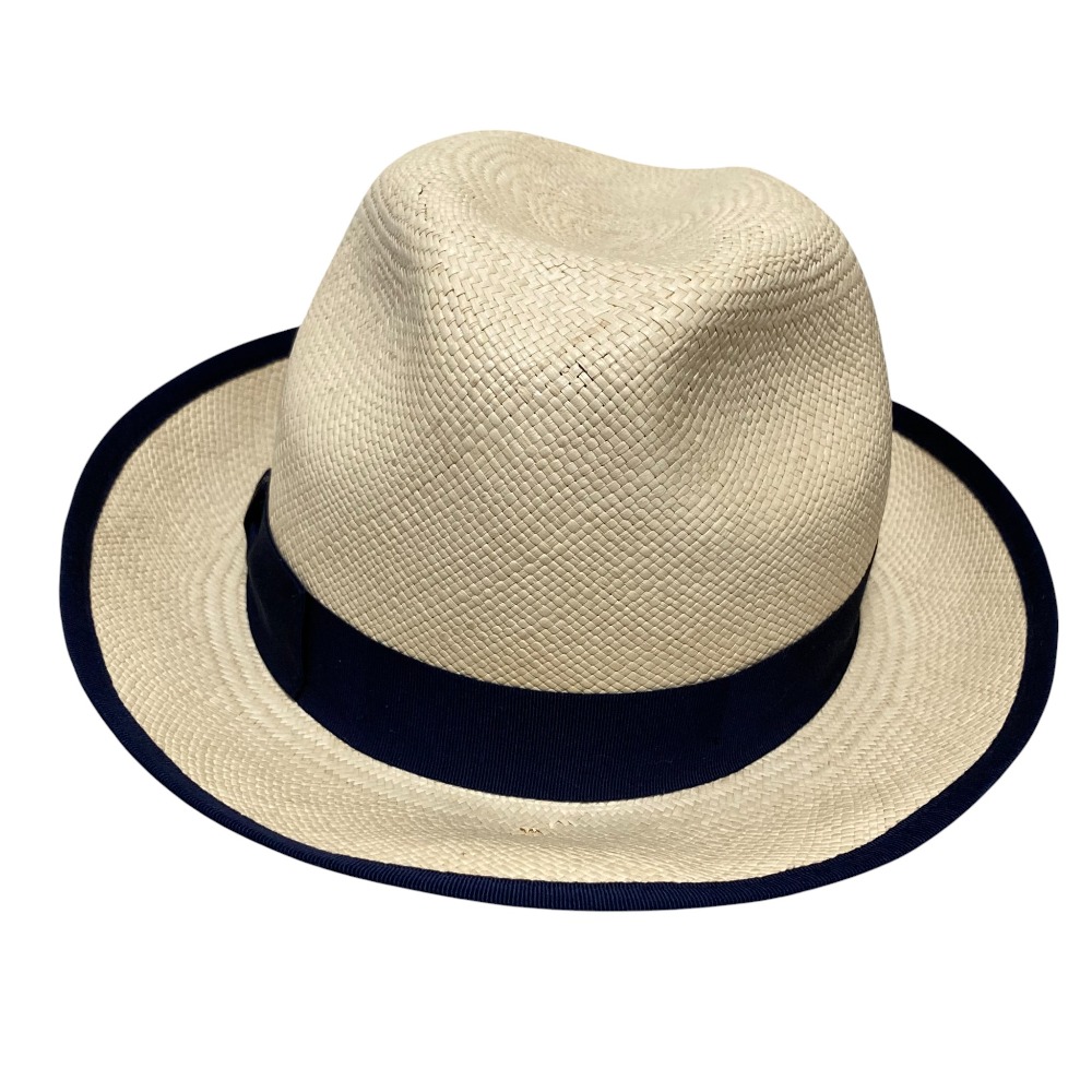 【中古】美品 Borsalino ボルサリーノ パナマハット パナマ帽 麦わら帽子 サイズS ベージュ×ネイビー メンズ レディース Luxs ブランド古着のリュクス 10,737円