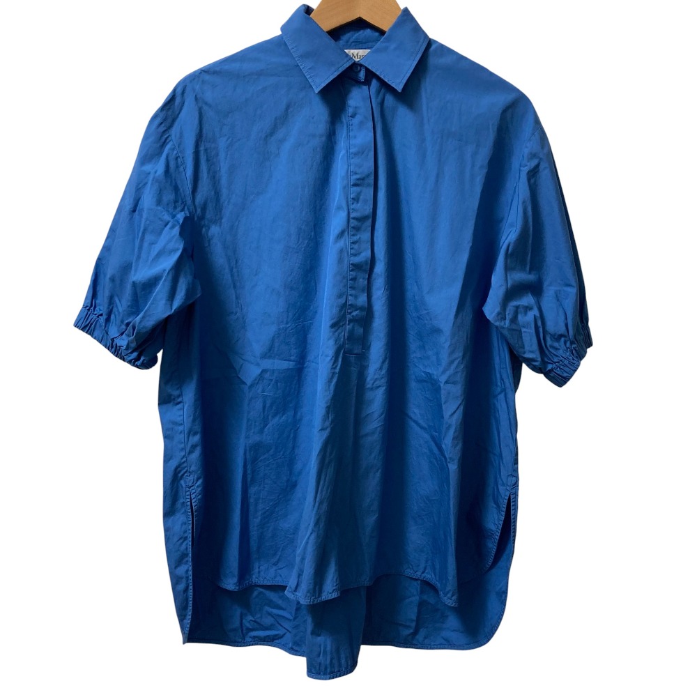 【中古】美品 25SS Max Mara マックスマーラ Teano blouse シャツ ブラウス 25111910526 サイズ40 ブルー レディース Luxs ブランド古着のリュクス