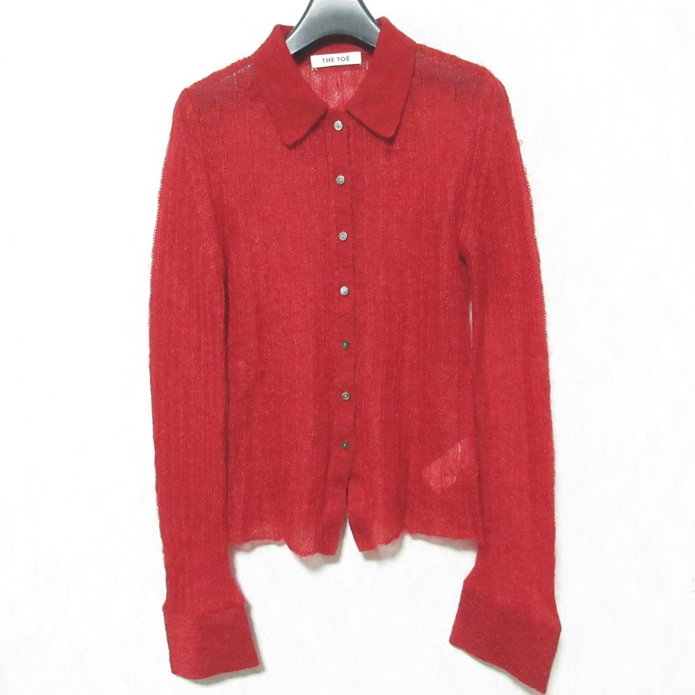 【中古】美品 THE TOE ザトゥー TATE MODERN KNIT モヘヤ ニットシャツ ブラウス TT24511083 S レッド レディース Luxs ブランド古着のリュクス