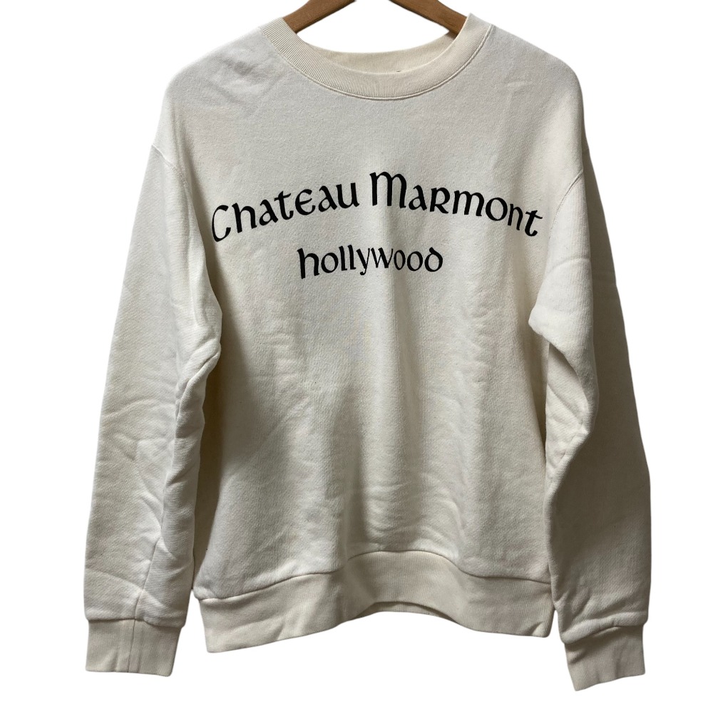 【中古】良品 GUCCI グッチ CHATEAU MARMONT スウェット トレーナー 469250 サイズS アイボリー×ブラック レディース Luxs ブランド古着のリュクス