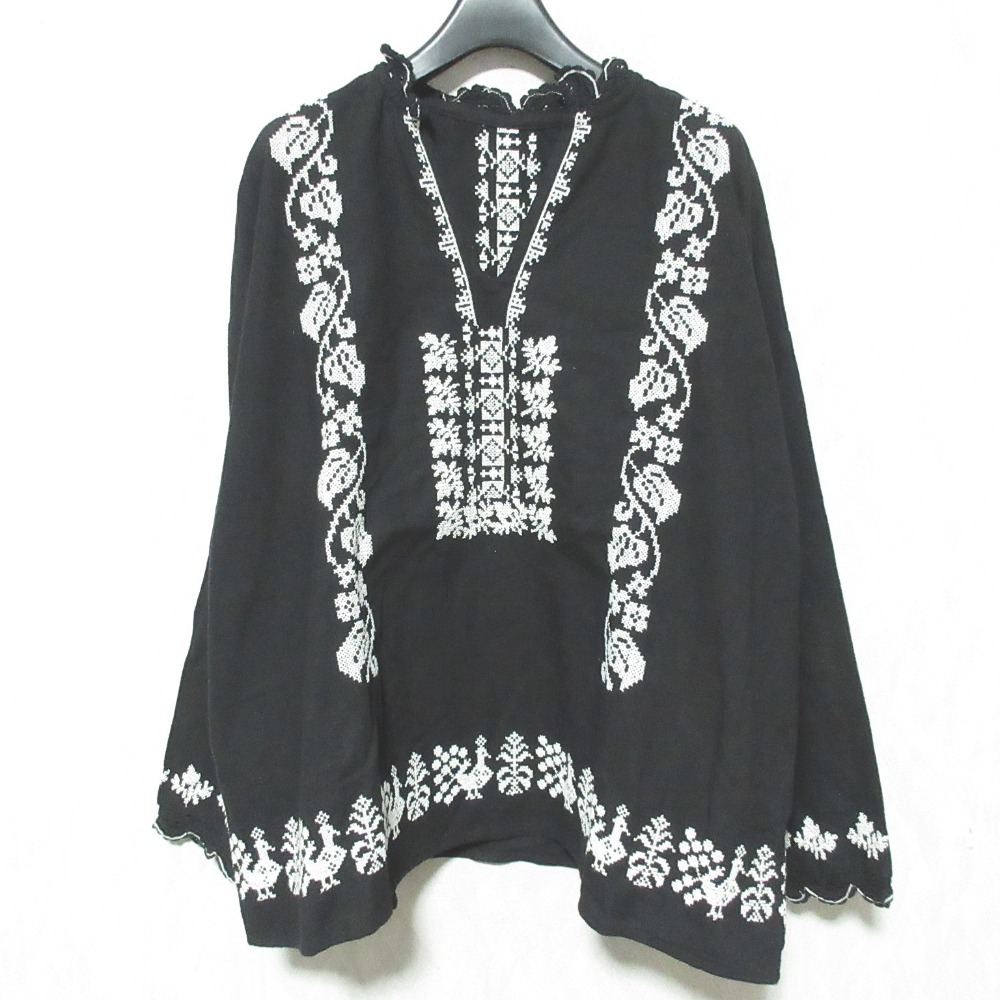 【中古】美品 24AW Freada フリーダ モノトーン刺繍ブラウス プルオーバー 1804252400002 ONE SIZE ブラック レディース Luxs ブランド古着のリュクス