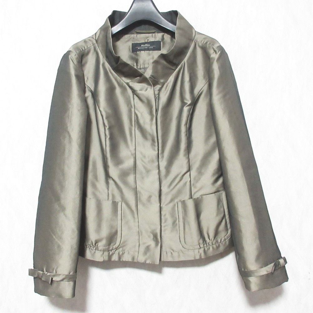 【中古】美品 MAX MARA WEEK END LINE マックスマーラ ウィークエンドライン スタンドカラージャケット 50460619 40 ブラウン系 レディース Luxs ブランド古着のリュクス