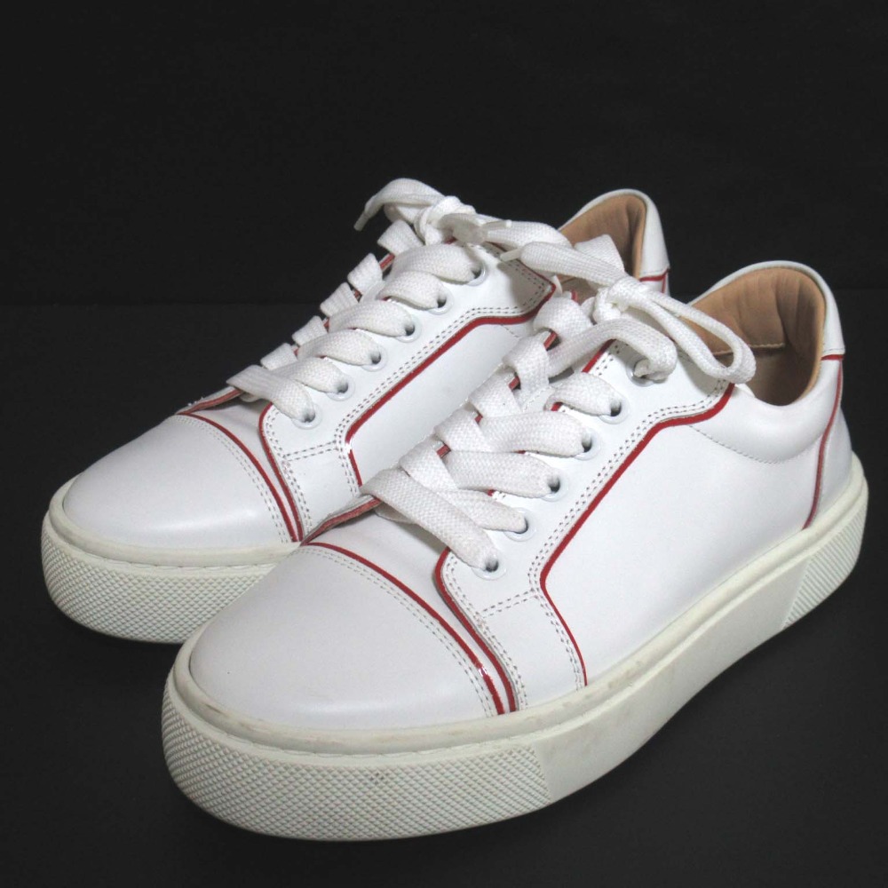 【中古】美品 Christian Louboutin クリスチャンルブタン ルイスジュニア ローカット スニーカー シューズ 35.5 22.5cm ホワイト レディース Luxs ブランド古着のリュクス