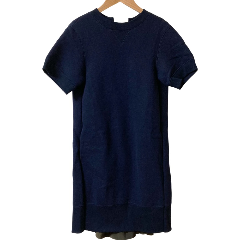 【中古】良品 sacai サカイ バックレイヤード スウェットワンピース 21-05455 サイズ1 ネイビー レディース Luxs ブランド古着のリュクス