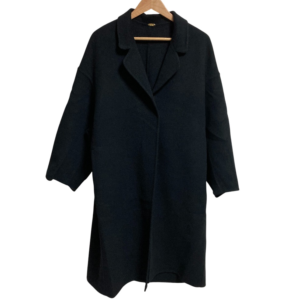 【中古】美品 24AW MUSE Deuxieme Classe ミューズ ドゥーズィエムクラス ウールアンゴラリバーコート フリーサイズ ブラック レディース Luxs ブランド古着のリュクス