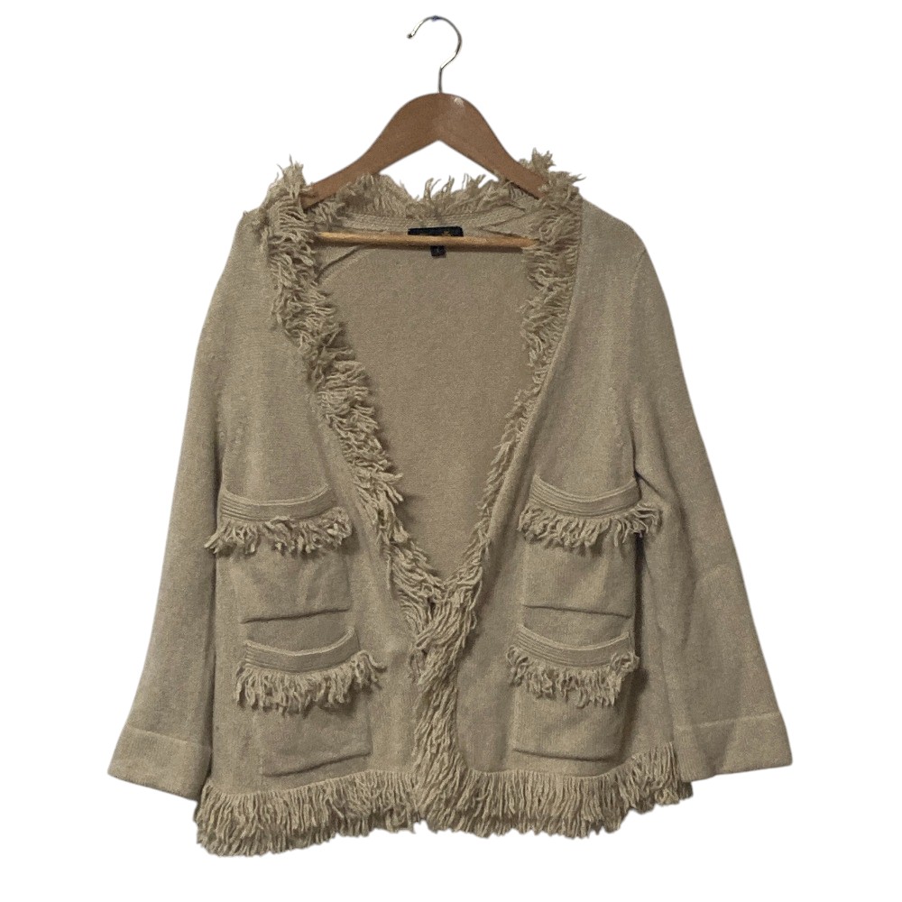 ✨美品・希少✨ ドゥロワー フォックスファーポケットカーディガン カシミヤ混 ✨美品・希少✨ ドゥロワー フォックスファーポケットカーディガン