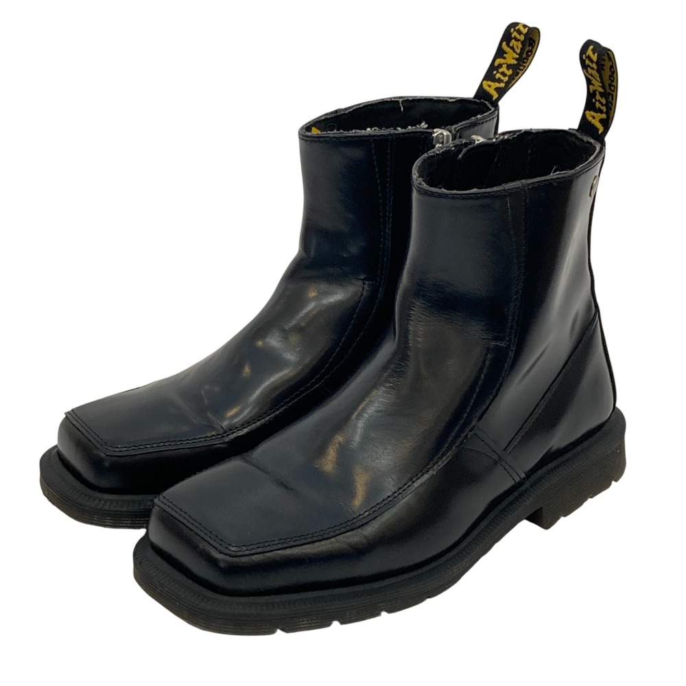 【中古】良品 DR. MARTENS ドクターマーチン DURROW ZIP スクエアトゥ サイドジップ ショートブーツ UK4 23cm相当 ブラック レディース Luxs ブランド古着のリュクス