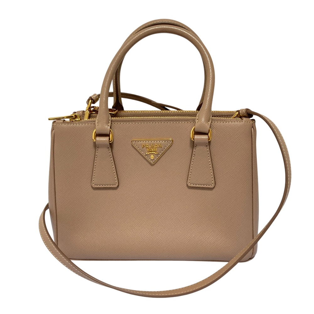 【中古】良品 PRADA プラダ ガレリア サフィアーノレザー スモールバッグ 2WAY ショルダーバッグ 1BA896 ライトピンク CIPRIA レディース Luxs ブランド古着のリュクス