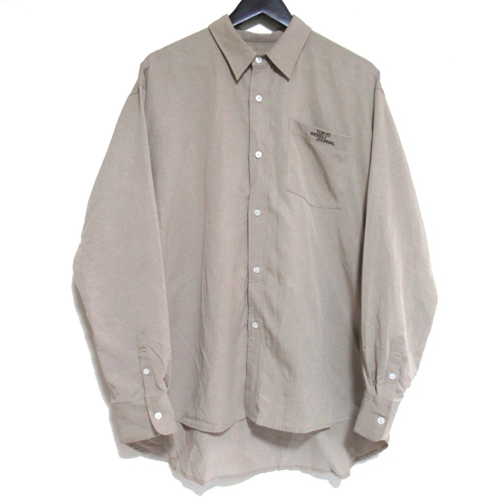 【中古】美品 25SS TOKYO WEEKLY JOURNAL トウキョウウィークリージャーナル Linen Blend Twill Shirt シャツ M ベージュ レディース Luxs ブランド古着のリュクス