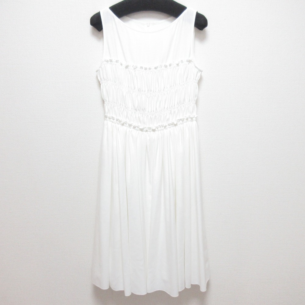 【中古】 FOXEY NEW YORK フォクシーニューヨーク Spring Picnic Dress ドレス ワンピース 40739 サイズ40 ホワイト レディース Luxs ブランド古着のリュクス