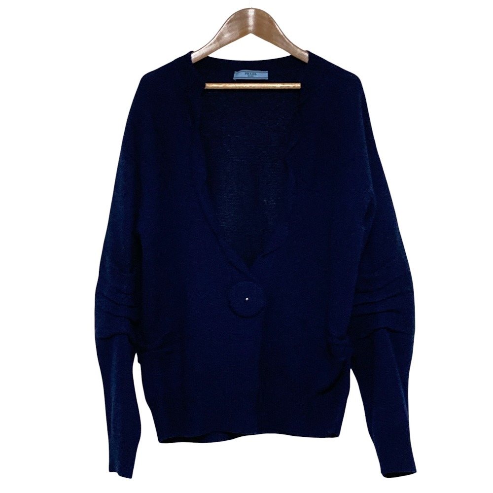 【中古】良品 PRADA プラダ ウール カシミヤ Vネック セーター サイズ38 ネイビー レディース Luxs ブランド古着のリュクス|Luxs(ブランド古着のリュクス)