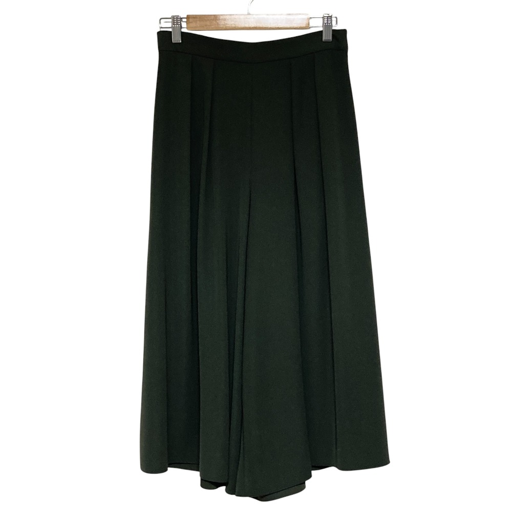 【中古】美品 FOXEY NEW YORK フォクシーニューヨーク Marlene ワイドフレアパンツ 41105 サイズ42 ダークグリーン レディース Luxs ブランド古着のリュクス