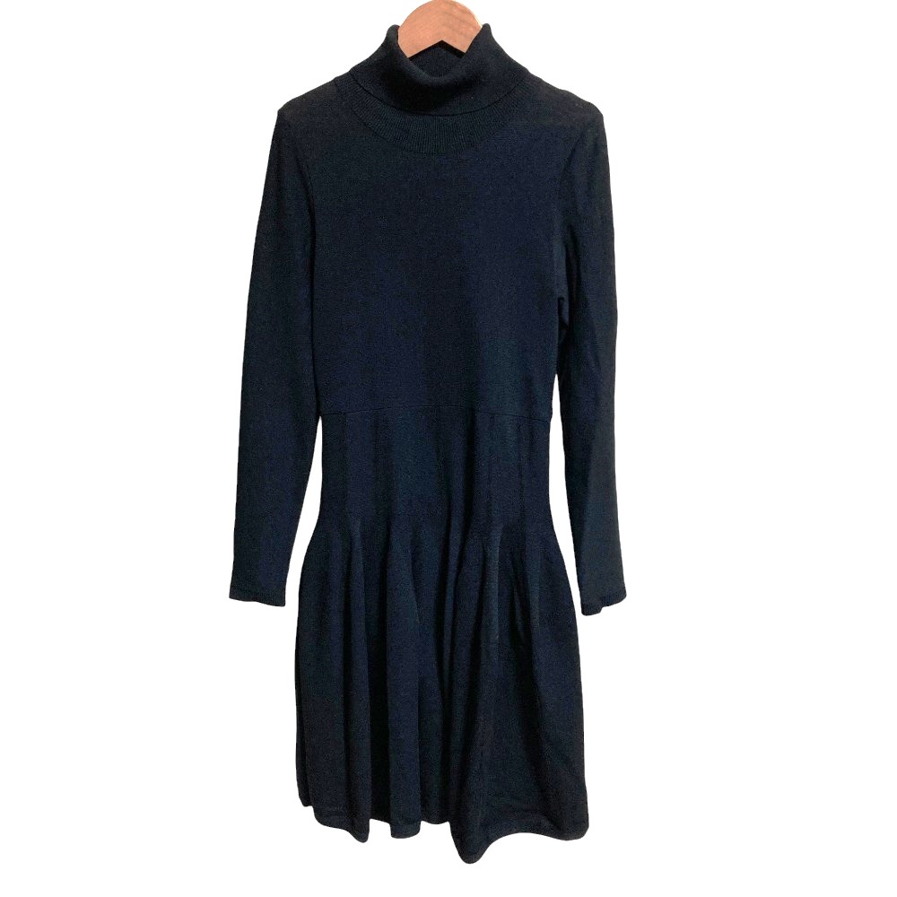 【中古】美品 FOXEY フォクシー タートルニット ドレス ワンピース 34804 サイズ38 ブラック レディース Luxs ブランド古着のリュクス
