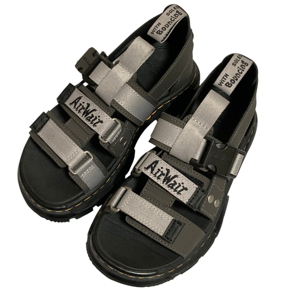 【中古】美品 DR.MARTENS ドクターマーチン PEARSON II ベルクロ サンダル 40667020 UK3 22cm ブラック グレー レディース Luxs ブランド古着のリュクス
