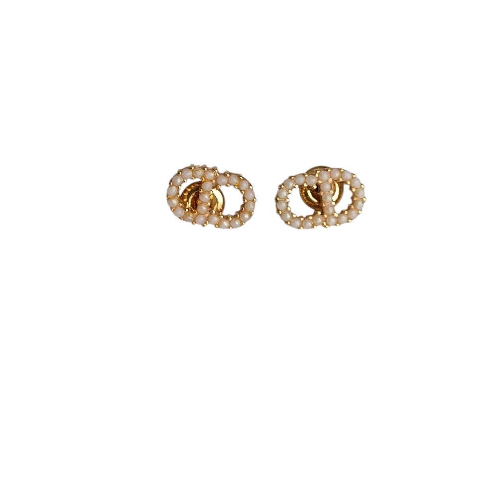 【中古】美品 Christian Dior クリスチャンディオール Clair D Lune パール スタッドピアス ゴールドカラー レディース Luxs ブランド古着のリュクス