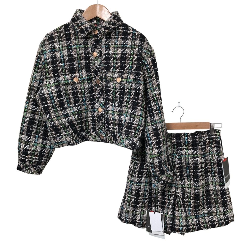 【中古】未使用 26SS DOUBLE STANDARD CLOTHING ダブルスタンダードクロージング MIXツイードジャケット ショートパンツ セット 36 マルチカラー レディース Luxs ブランド古着のリュクス