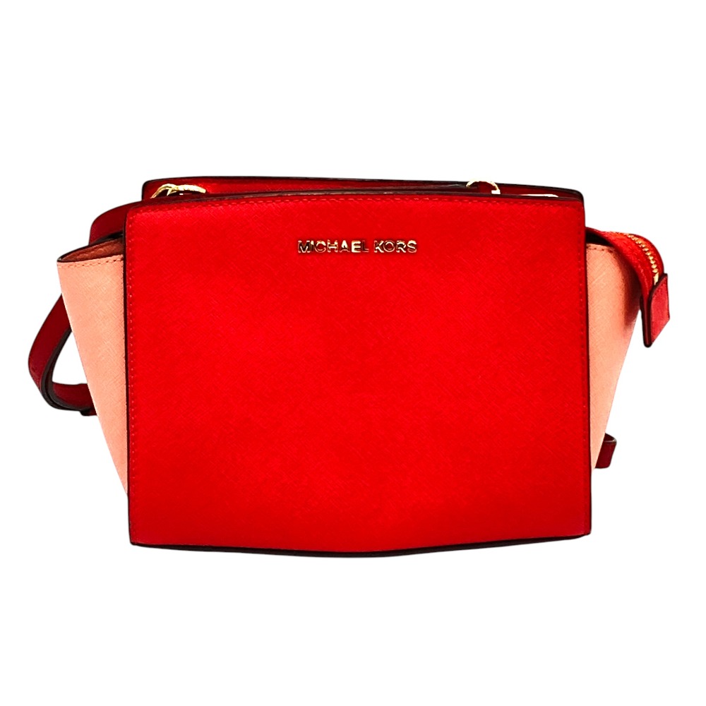 【中古】良品 MICHAEL MICHAEL KORS マイケルマイケルコース ショルダーバッグ レッド ピンク レディース Luxs ブランド古着のリュクス