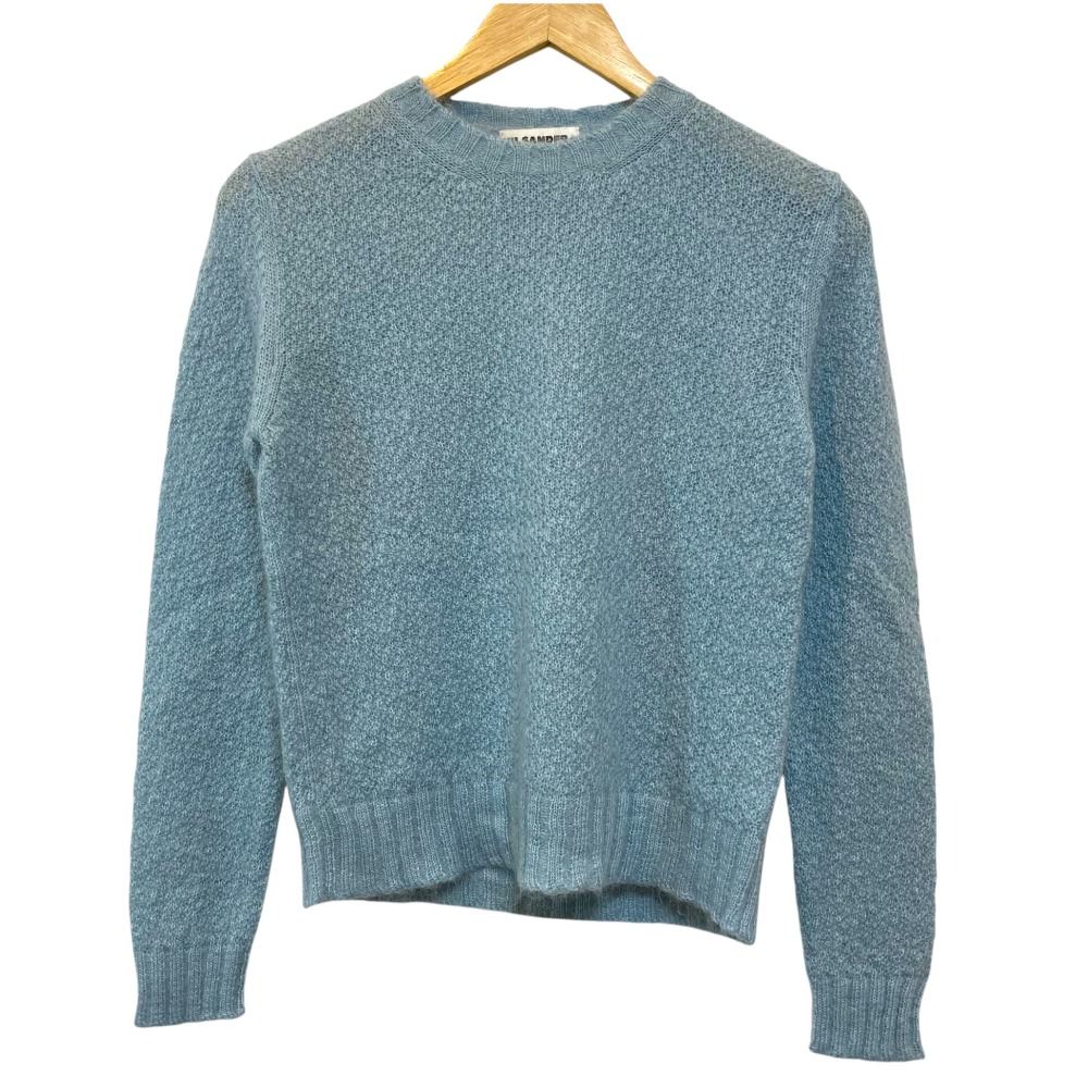 【中古】美品 23AW JIL SANDER+ ジルサンダー モヘヤニット セーター サイズ36 ライトブルー レディース Luxs ブランド古着のリュクス