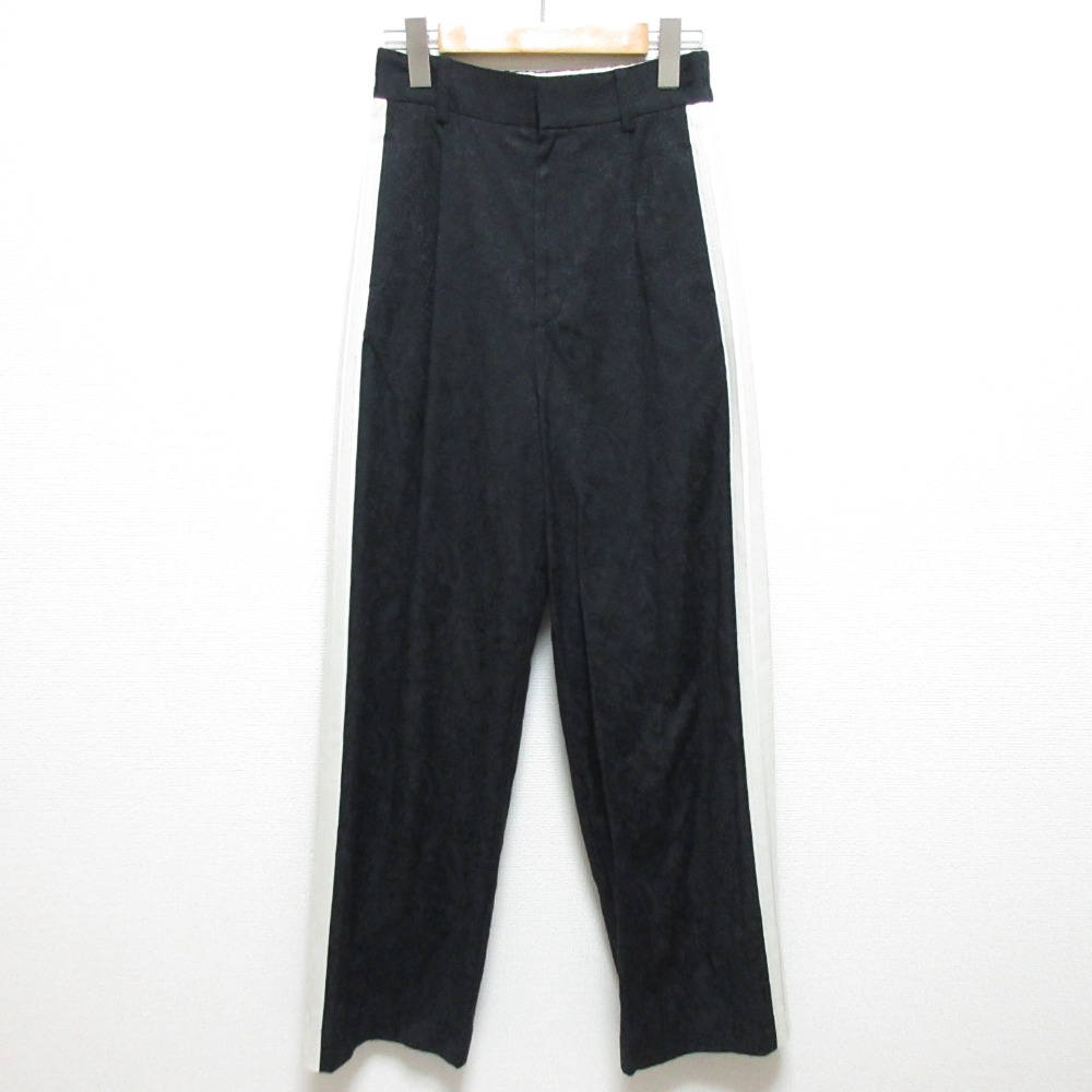 【中古】美品 24SS DOUBLE STANDARD CLOTHING ダブルスタンダードクロージング ストレッチジャガードラインパンツ サイズ36 ブラック レディース Luxs ブランド古着のリュクス