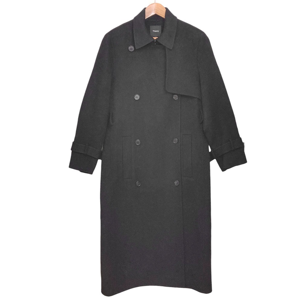 【中古】美品 24AW Theory セオリー NEW DIVIDE GC RELAXED TRNCH DF ウールカシミヤ トレンチコート サイズS ブラック レディース Luxs ブランド古着のリュクス|Luxs(ブランド古着のリュクス)