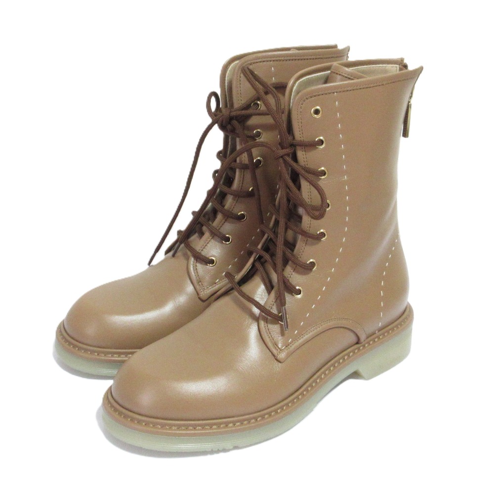 【中古】新品同様 25AW Max Mara マックスマーラ アーバンコンバクト レザー アンクルブーツ ショートブーツ サイズ36.5 23.5cm相当 ブラウン レディース Luxs ブランド古着のリュクス｜Luxs（ブランド古着のリュクス）