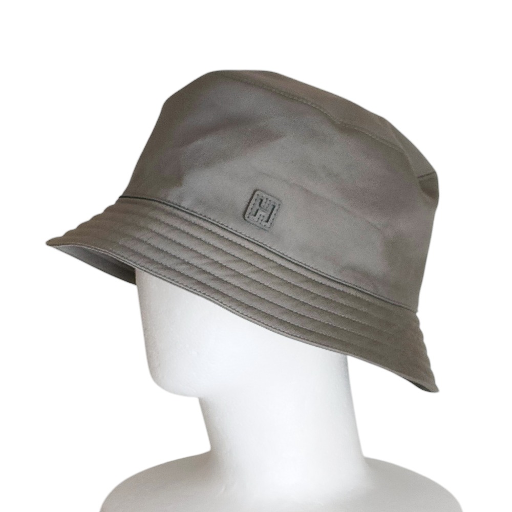 【中古】良品 HERMES エルメス フレッド Hカット バケットハット 帽子 サイズ60 グレー レディース Luxs ブランド古着のリュクス