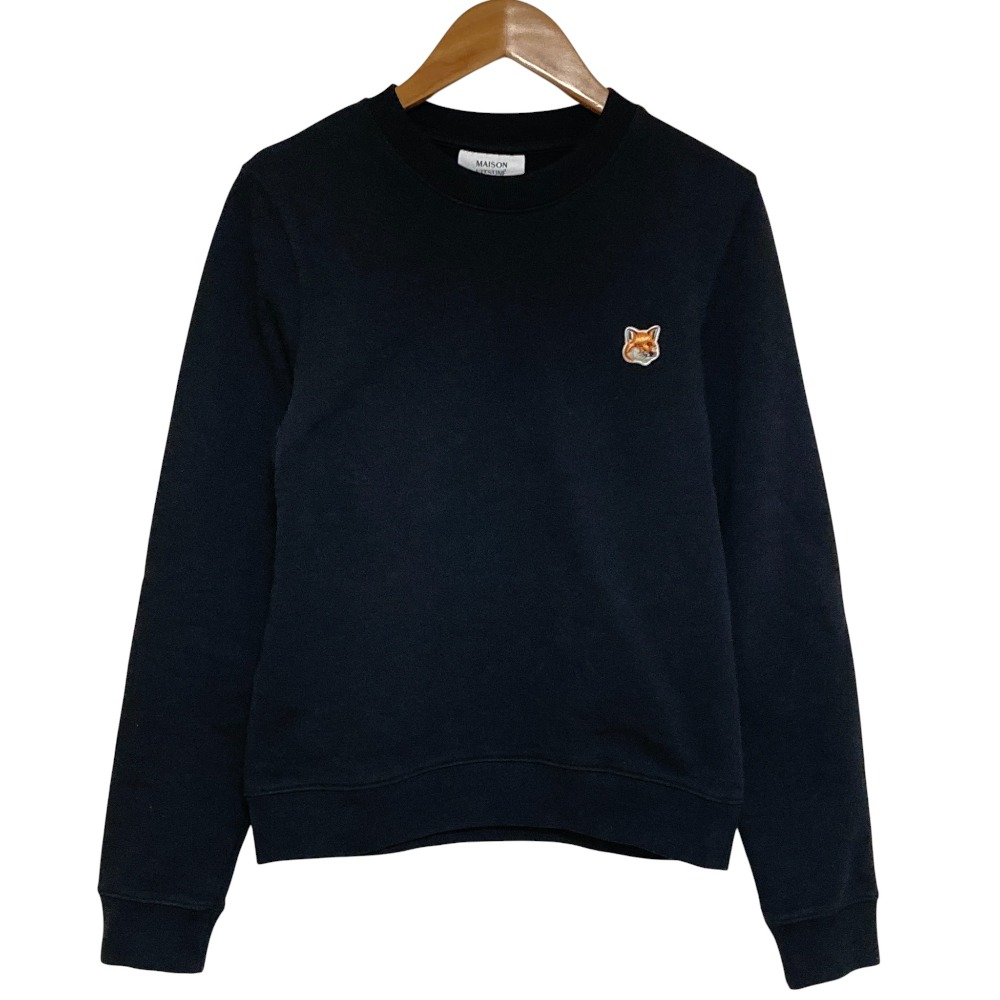 【中古】良品 Maison Kitsune メゾンキツネ FOX HEAD PATCH スウェット トレーナー サイズXS ブラック レディース Luxs ブランド古着のリュクス｜Luxs（ブランド古着のリュクス）