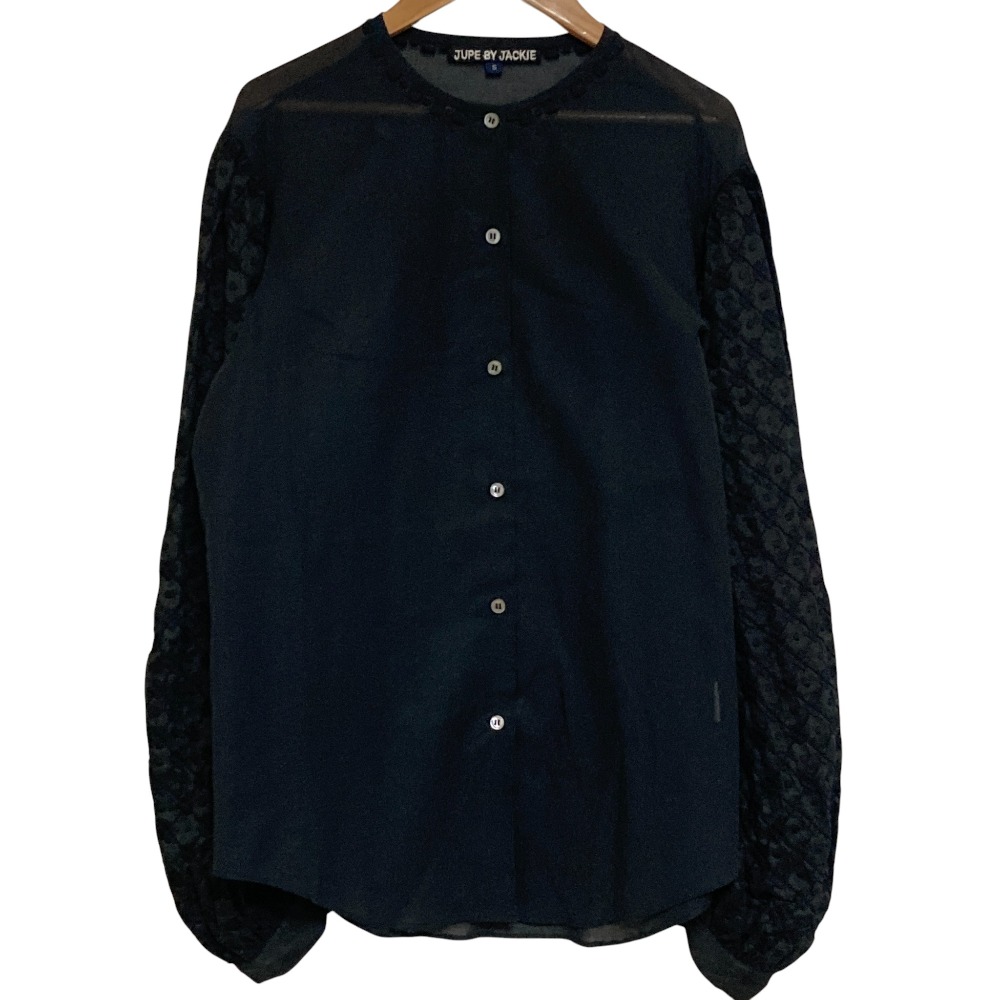 【中古】美品 24AW JUPE BY JACKIE ジュップバイジャッキー KAZINOVA シャツ 32-01-44-01015 サイズS ブラック レディース Luxs ブランド古着のリュクス
