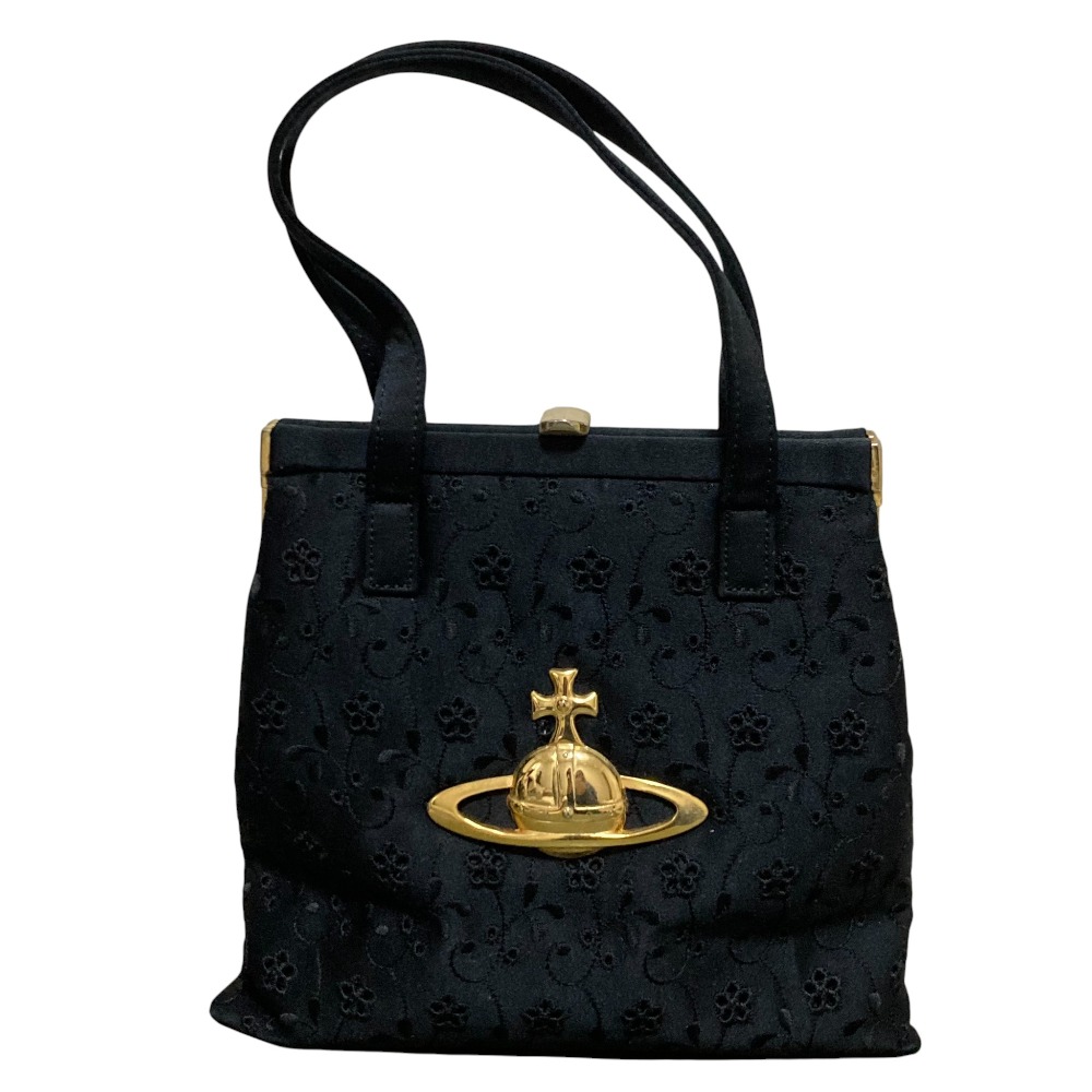 【中古】良品 Vivienne Westwood ヴィヴィアンウエストウッド ヴィンテージ ブラッチャリーニ ビッグオーブ 2WAY ハンドバッグ ブラック レディース Luxs ブランド古着のリュクス