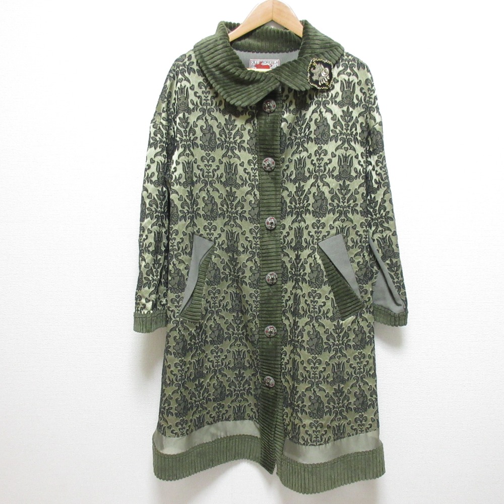 【中古】美品 OLLEBOREBLA ALBEROBELLO オレボレブラ アルベロベロ ぶたさんジャガード ジャケット コート カーキ レディース Luxs ブランド古着のリュクス