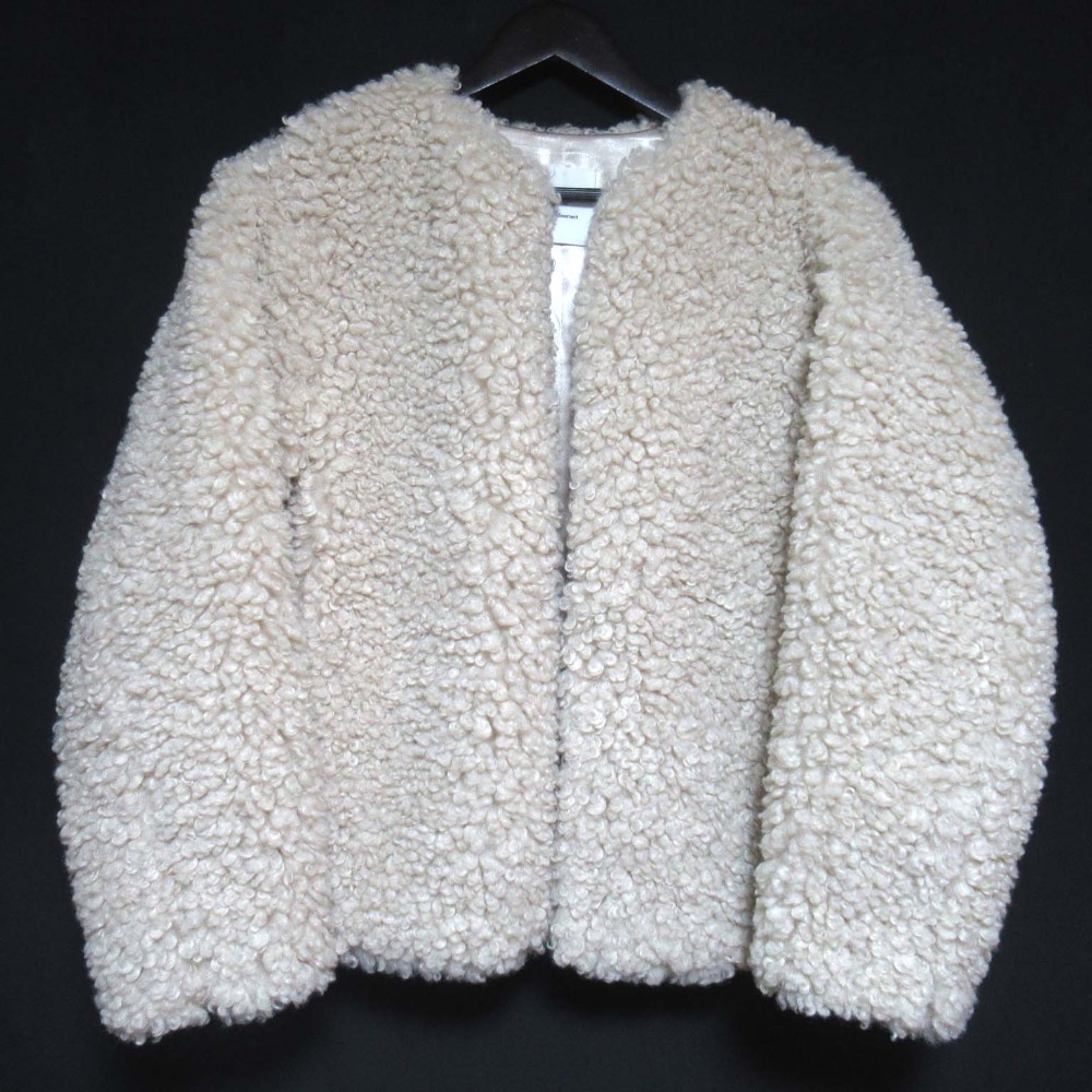 【中古】美品 24AW 1er Arrondissement プルミエアロンディスモン カーリーファーショートコート ジャケット B1044AFC005 サイズ36 アイボリー レディース Luxs ブランド古着のリュクス