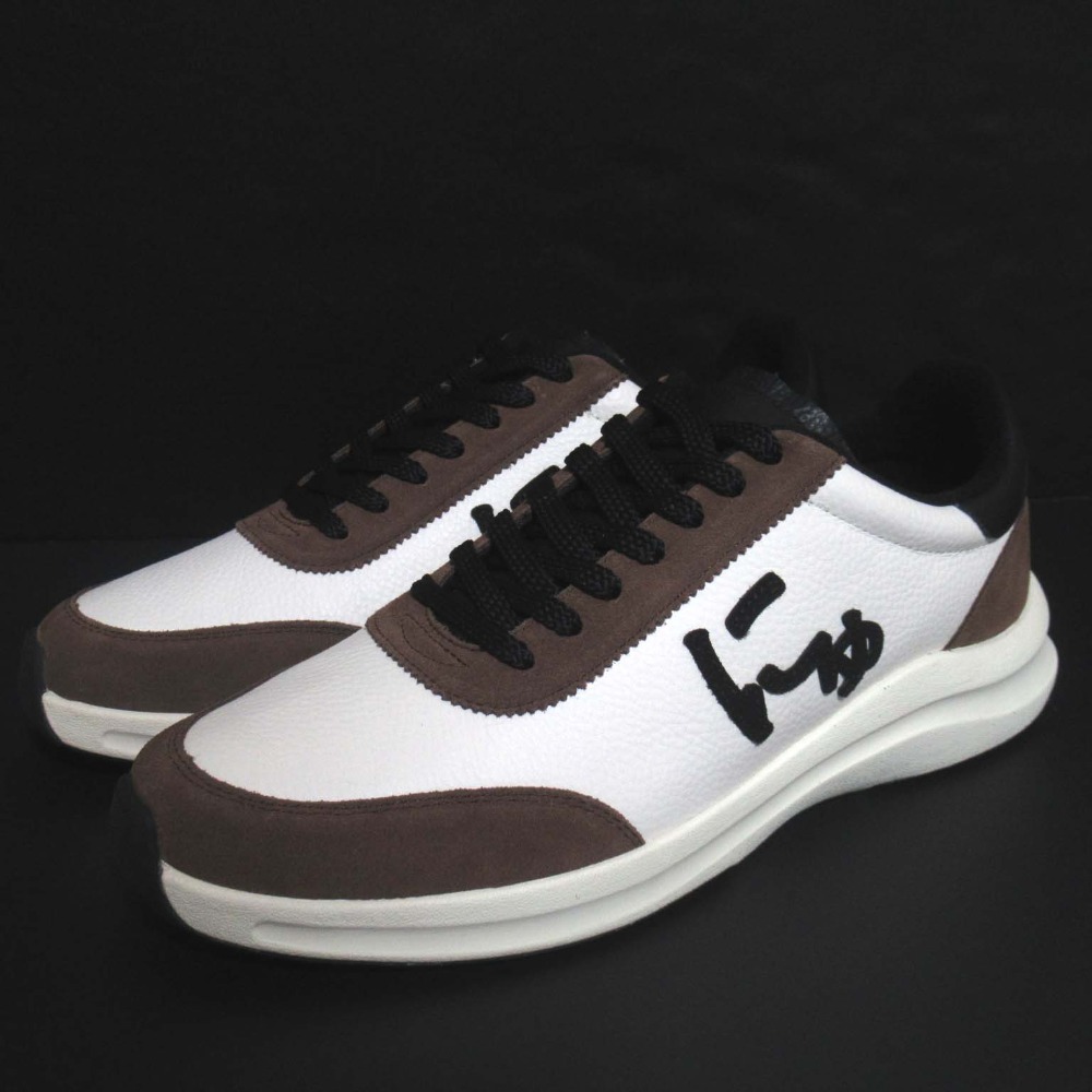 【中古】未使用 SANGACIO サンガッチョ にゅ BLOW ローカット スニーカー シューズ 29cm ホワイト×ブラウン メンズ Luxs ブランド古着のリュクス