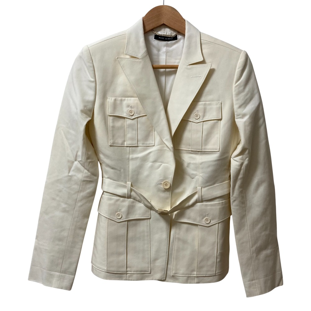 【中古】良品 GUCCI グッチ トムフォード期 ハンティングジャケット サイズ38 アイボリー レディース Luxs ブランド古着のリュクス