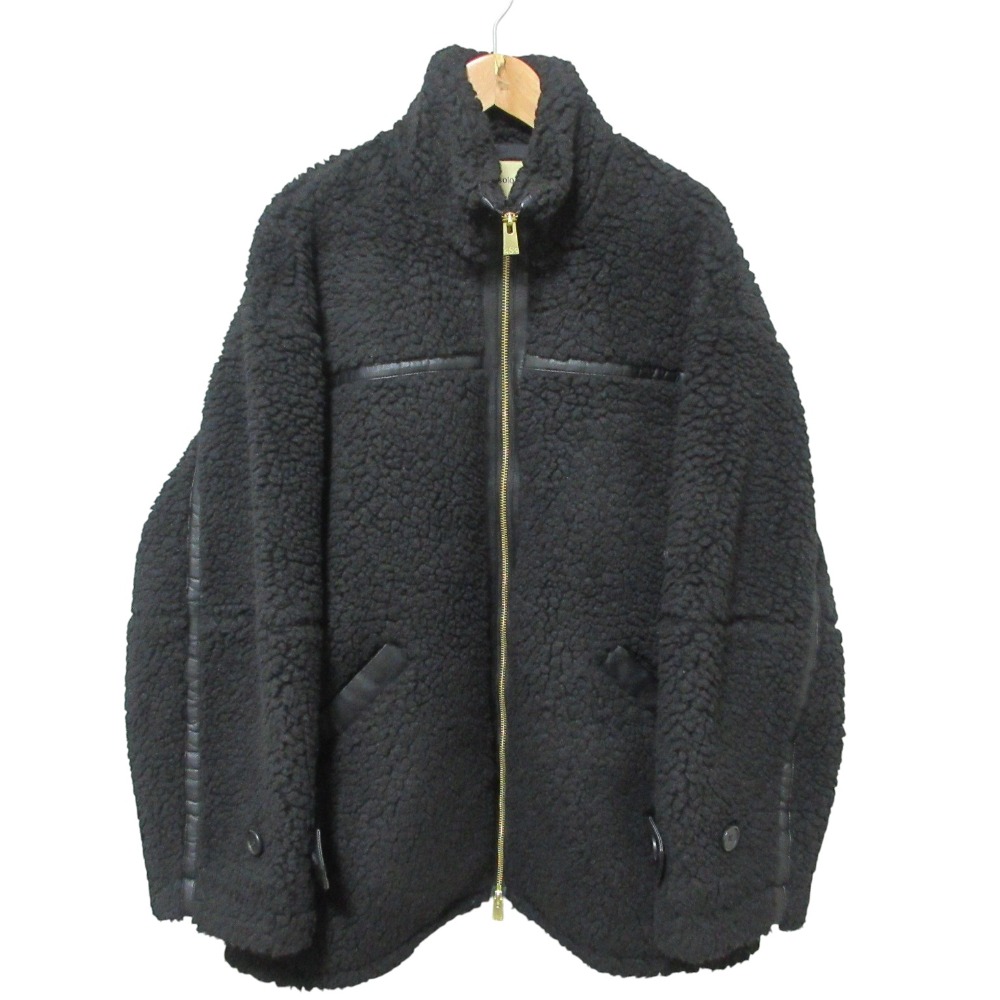 【中古】美品 Curensology カレンソロジー フリース ボア コート ジャケット ブルゾン CL507108ER-00 F ブラック レディース Luxs ブランド古着のリュクス