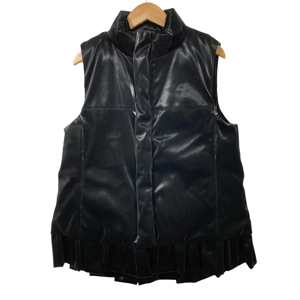 【中古】良品 22AW DOUBLE STANDARD CLOTHING ダブルスタンダードクロージング フェイクレザーダウンベスト サイズ36 ブラック レディース Luxs ブランド古着のリュクス