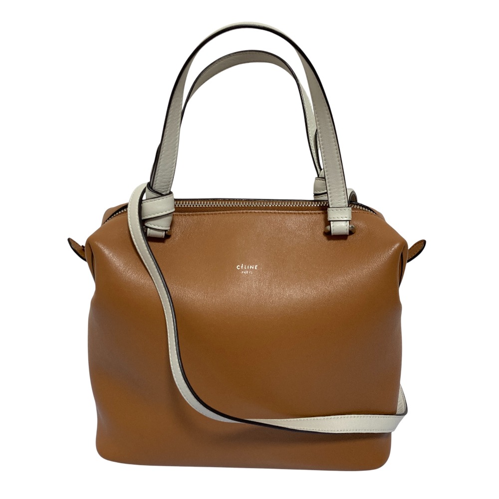 【中古】良品 CELINE セリーヌ 2WAY スモール ソフト キューブ ショルダーバッグ ハンドバッグ ブラウン レディース Luxs ブランド古着のリュクス