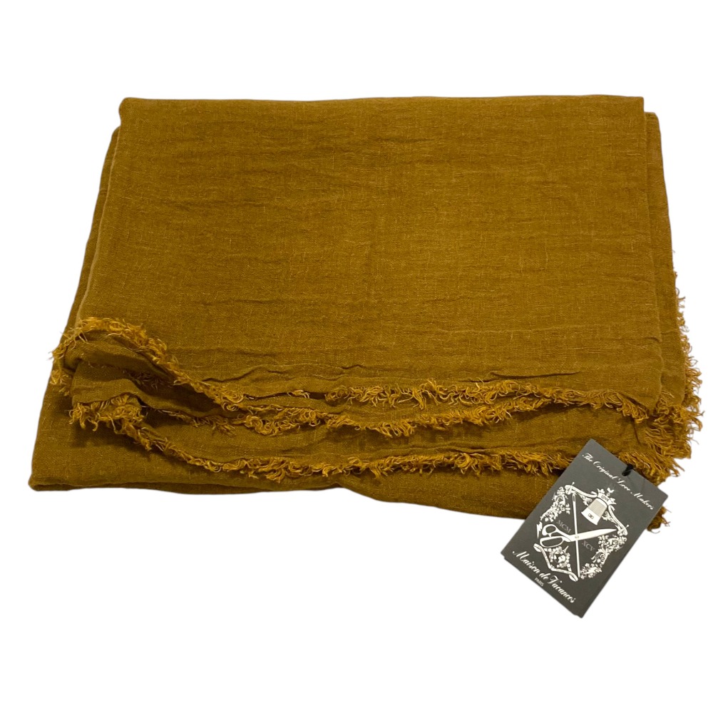 【中古】未使用 Maison de Vacances メゾンドバカンス Linen Stole 大判ストール ショール イエロー レディース Luxs ブランド古着のリュクス